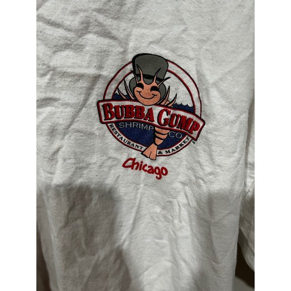 Bubba Gump Men's Vintage Short Sleeve Spiral Words Graphic T-Shirt White Size XL - Picture 3 of 7